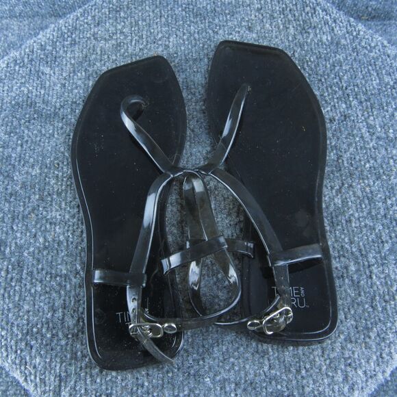 Time And Tru Women Thong Sandal Shoes Size 6 Medium‎ Clear Synthetic - Picture 6 of 9